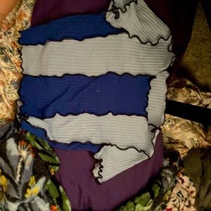 Dark blue and light blue shirt with a pattern